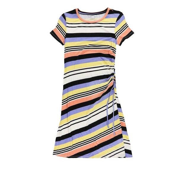 bar III Womens Striped Drawstring Side A-line Dress, topsonstripe, XS - Picture 1 of 2